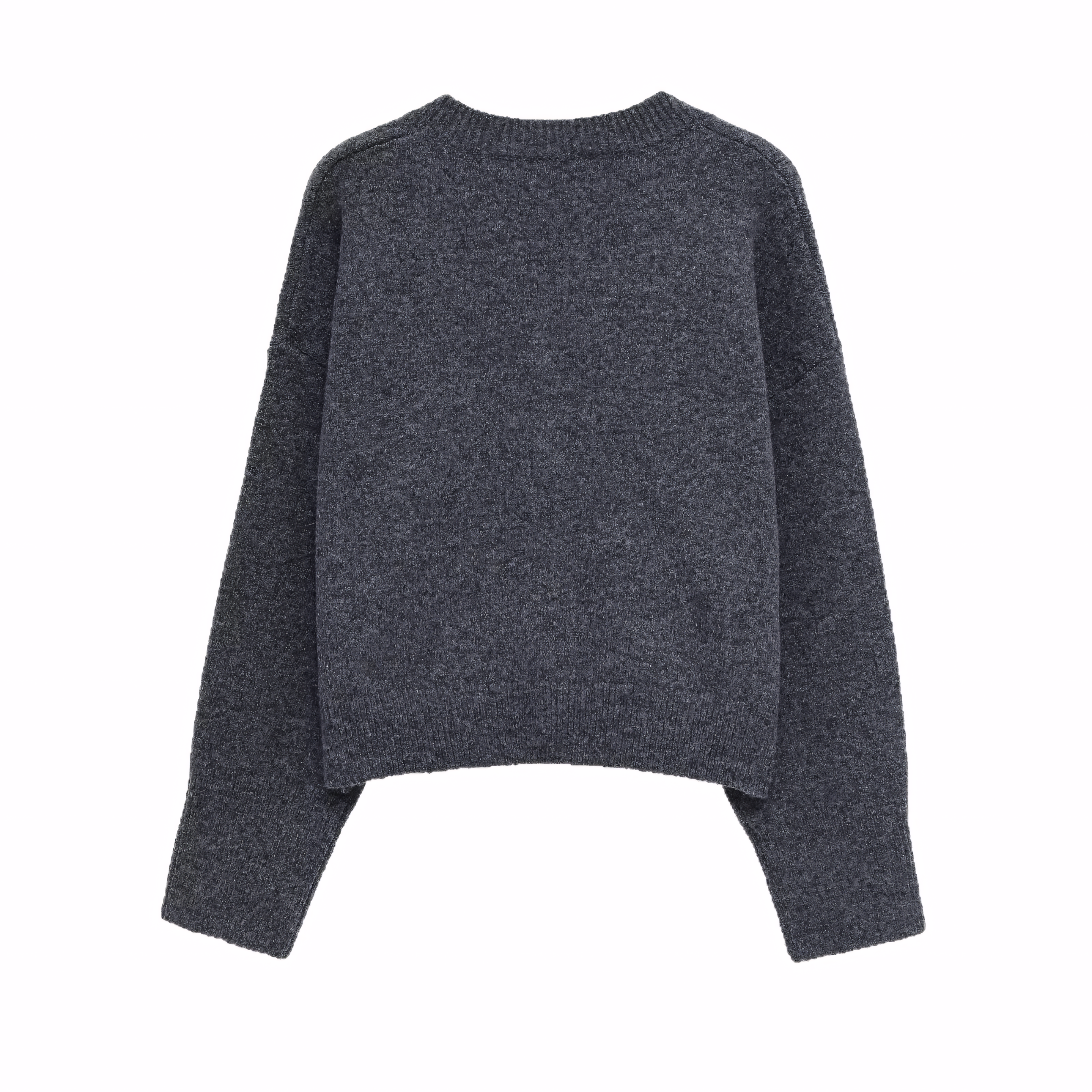 Damen Pullover mit Ausschnitt in V-Form und dezenter Wickelausführung