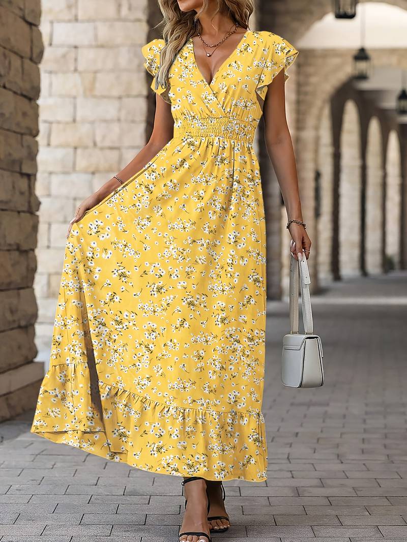 Damen Rüschensaum Sommer Maxikleid - Juliette