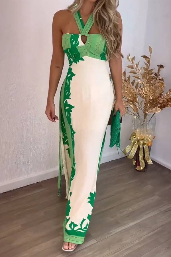 Damen Tropisches Maxi Kleid - Celeste