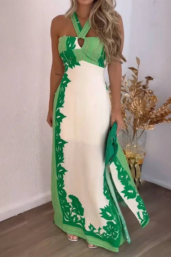 Damen Tropisches Maxi Kleid - Celeste