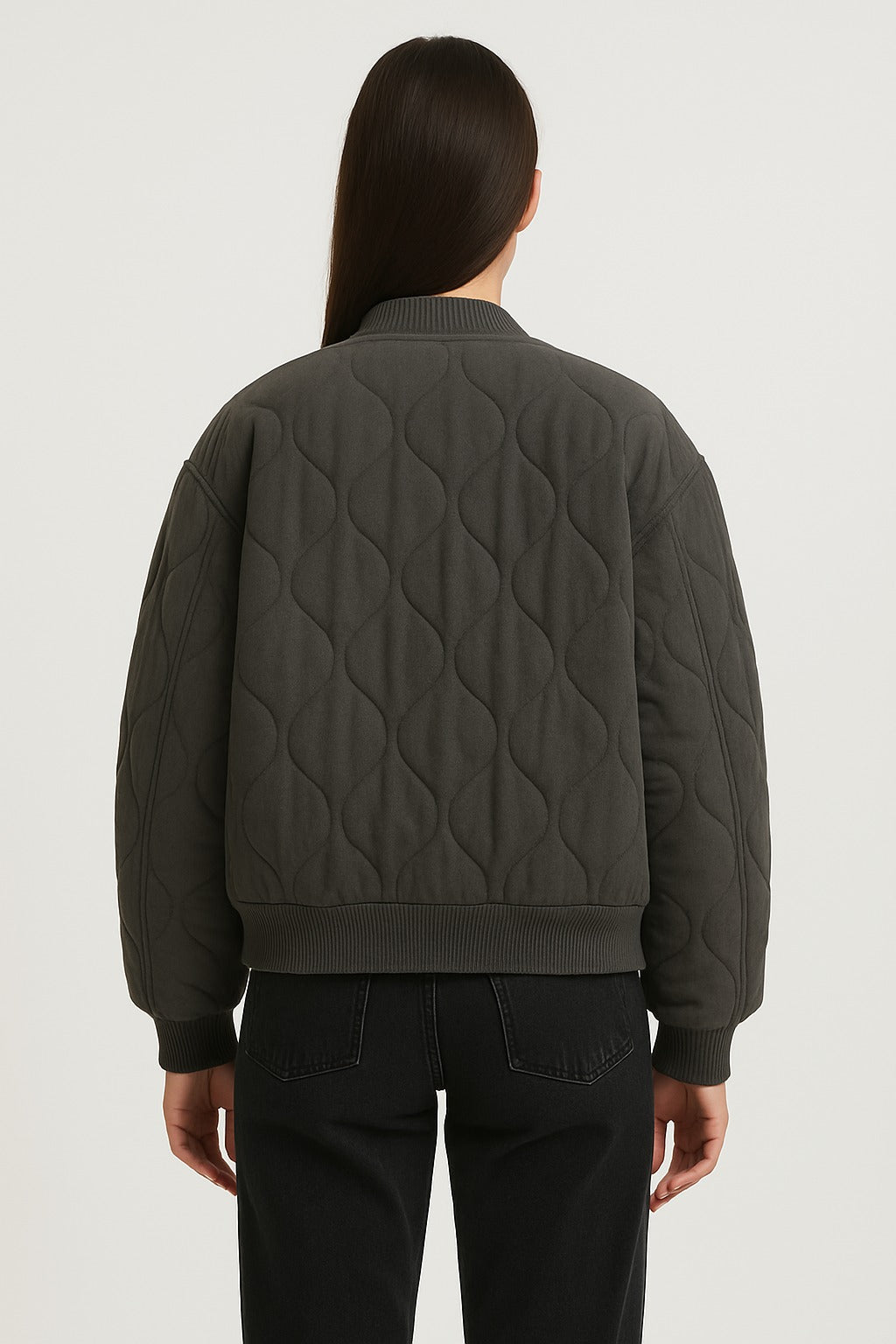 Damen Übergangsjacke in gesteppter Form mit Druckknöpfen