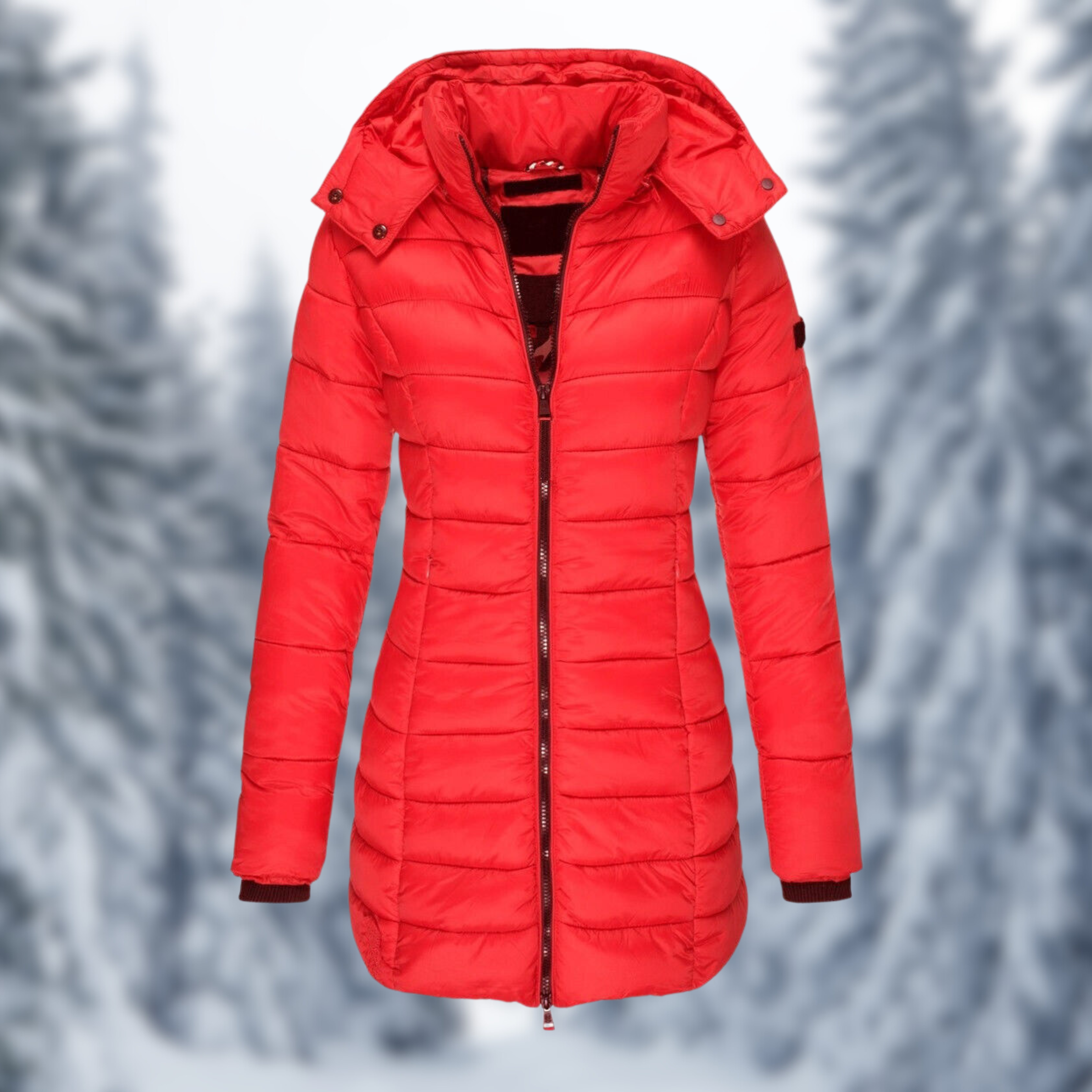 Damen Winterjacke mit Kapuze und Steppung