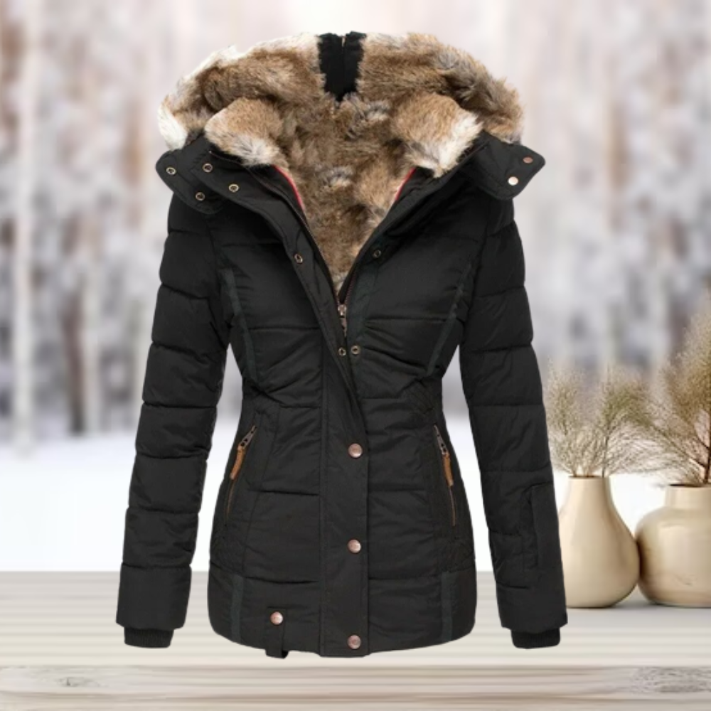 Damen Winterjacke mit Kapuze und Taillierung