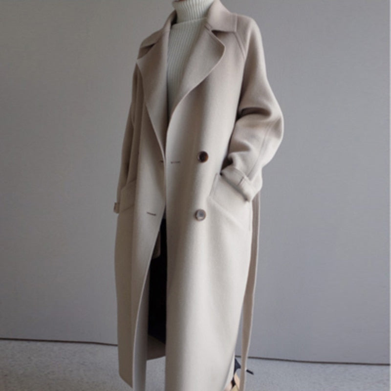 Damen Lange Trenchcoat | Knopf Daunen 2