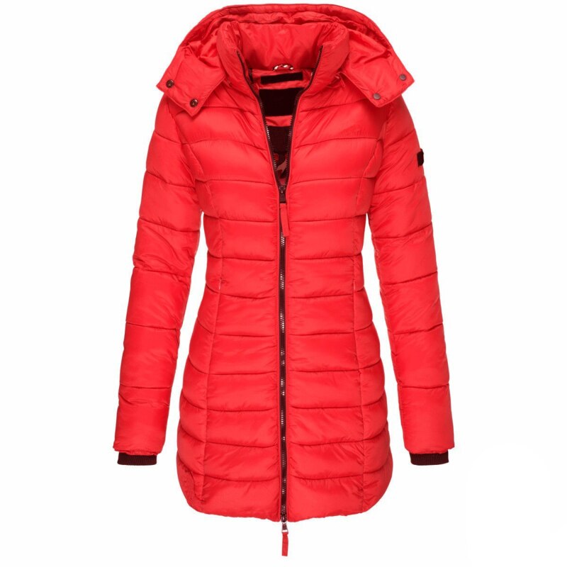 Damen Langer Winter-Pufferjacke | Kapuze 4