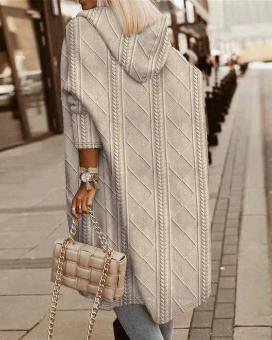 Damen Strickjacke Mit Kapuze Und Struktur | Warm 2