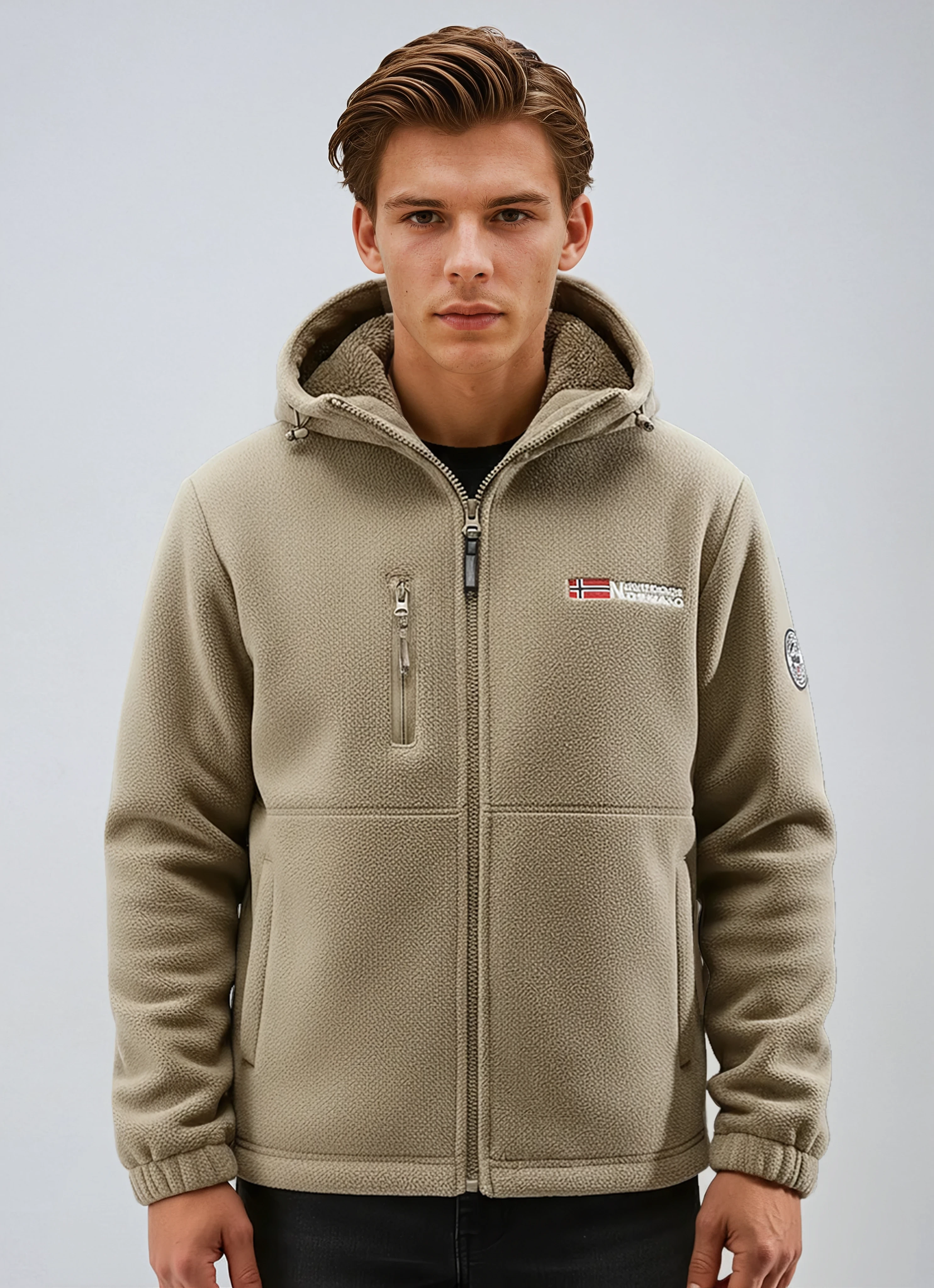 Fleecejacke Herren | Warme Winter Fleece mit Kapuze & Reißverschluss 0