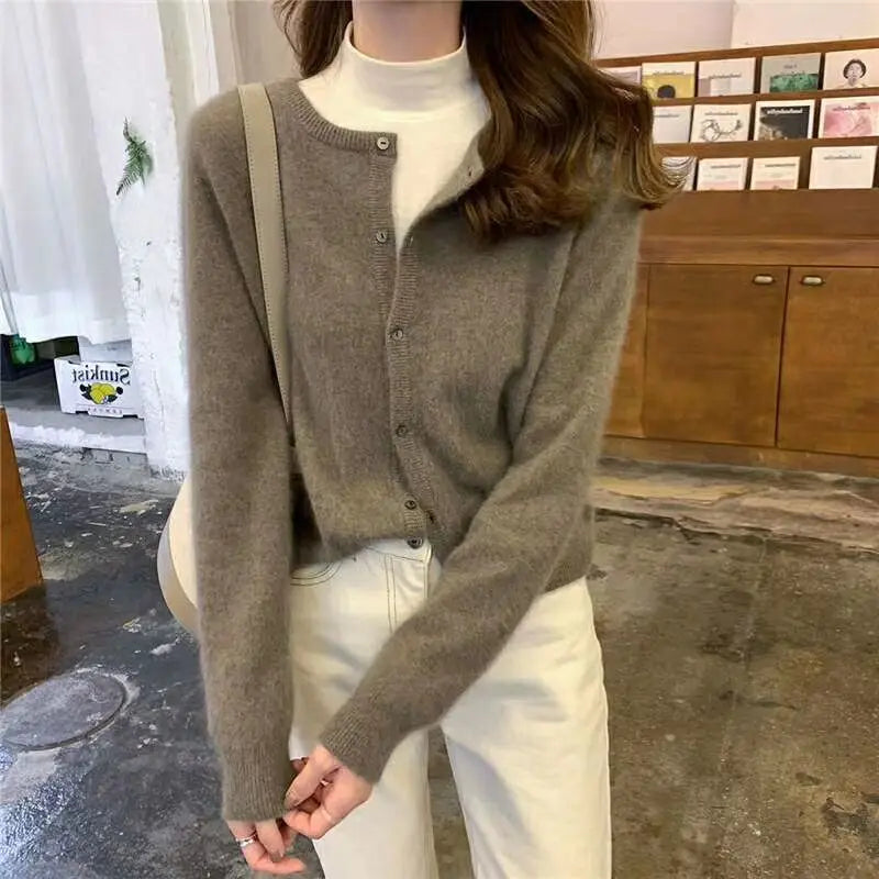Kuschelige Strickjacke Mit Offener Vorderseite