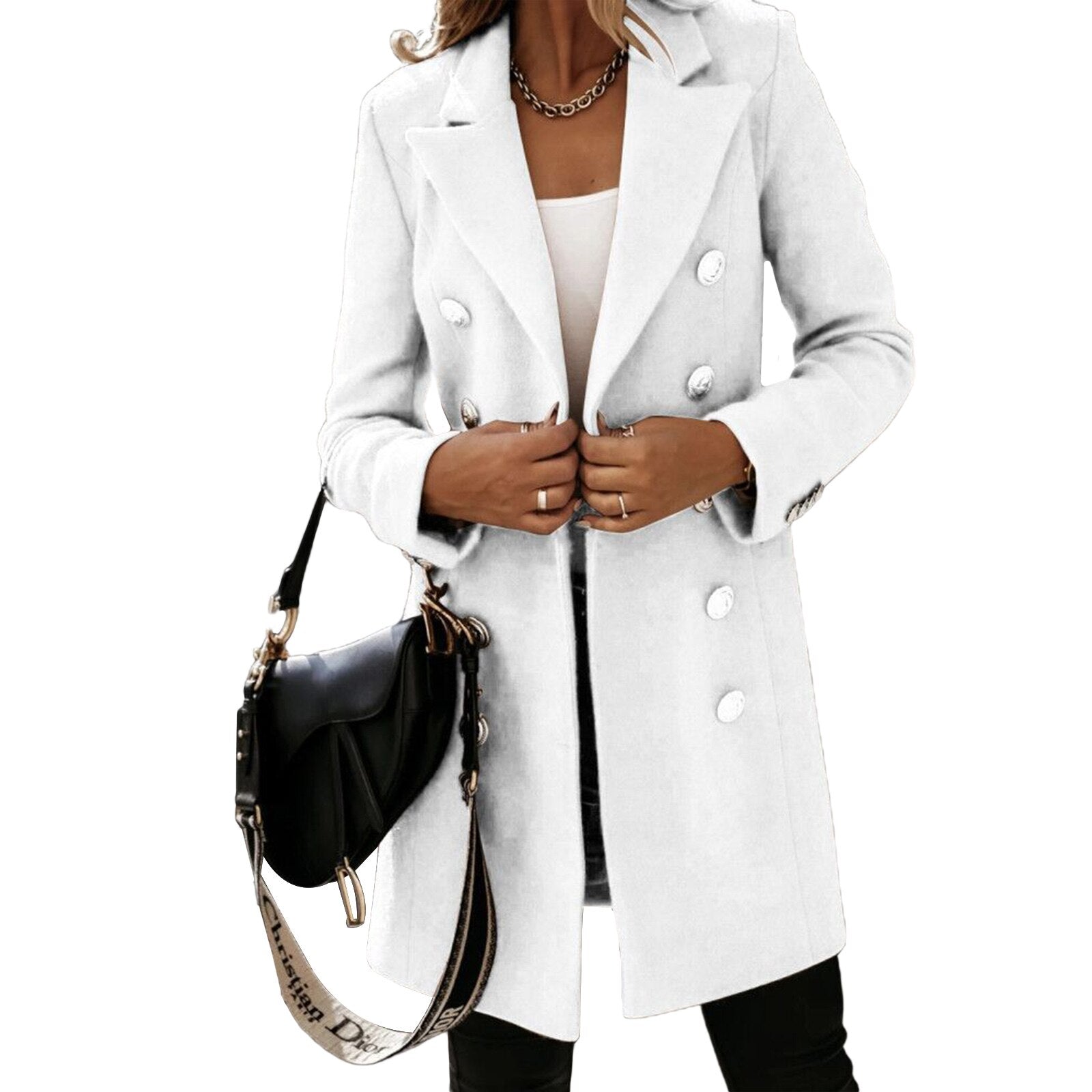 Solide Farbe Mantel Jacke - Lozenda