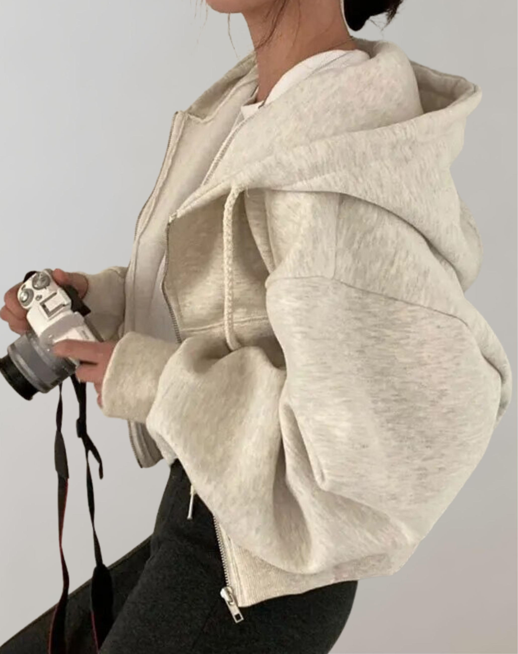 Herbst Retro solide Farbe Reißverschluss