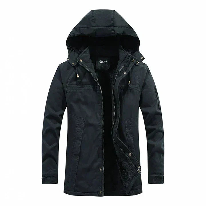 Herren-Winterjacke mit Fleecefutter und Kapuze