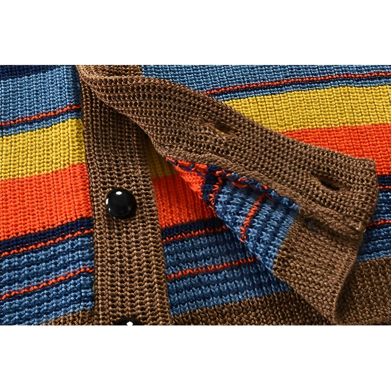 Herren Retro-Cardigan mit Farbblock und Knopfleiste 4