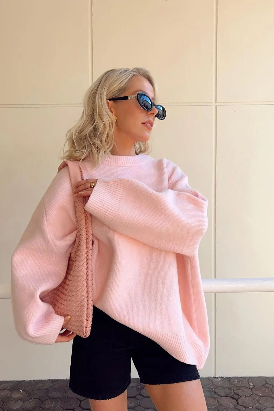 Elizabeth - Trendiger Oversize-Pullover in Rosa