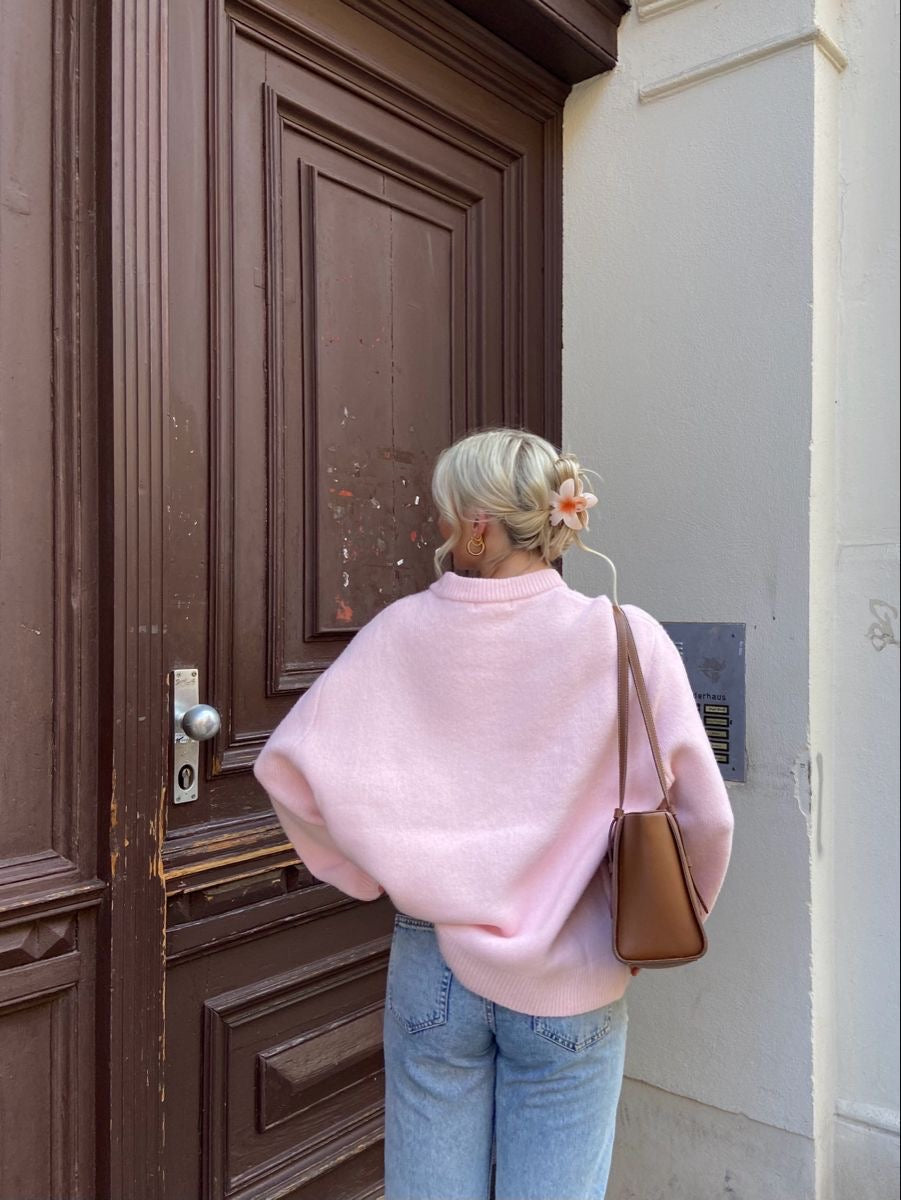 Elizabeth - Trendiger Oversize-Pullover in Rosa