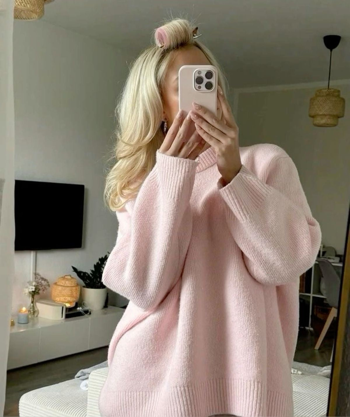 Elizabeth - Trendiger Oversize-Pullover in Rosa