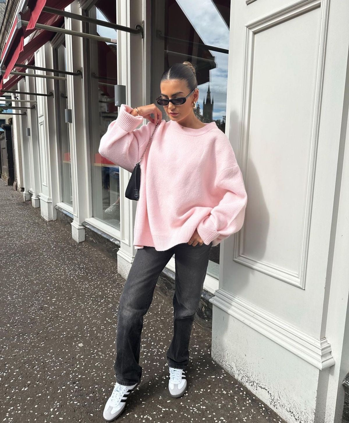 Elizabeth - Trendiger Oversize-Pullover in Rosa