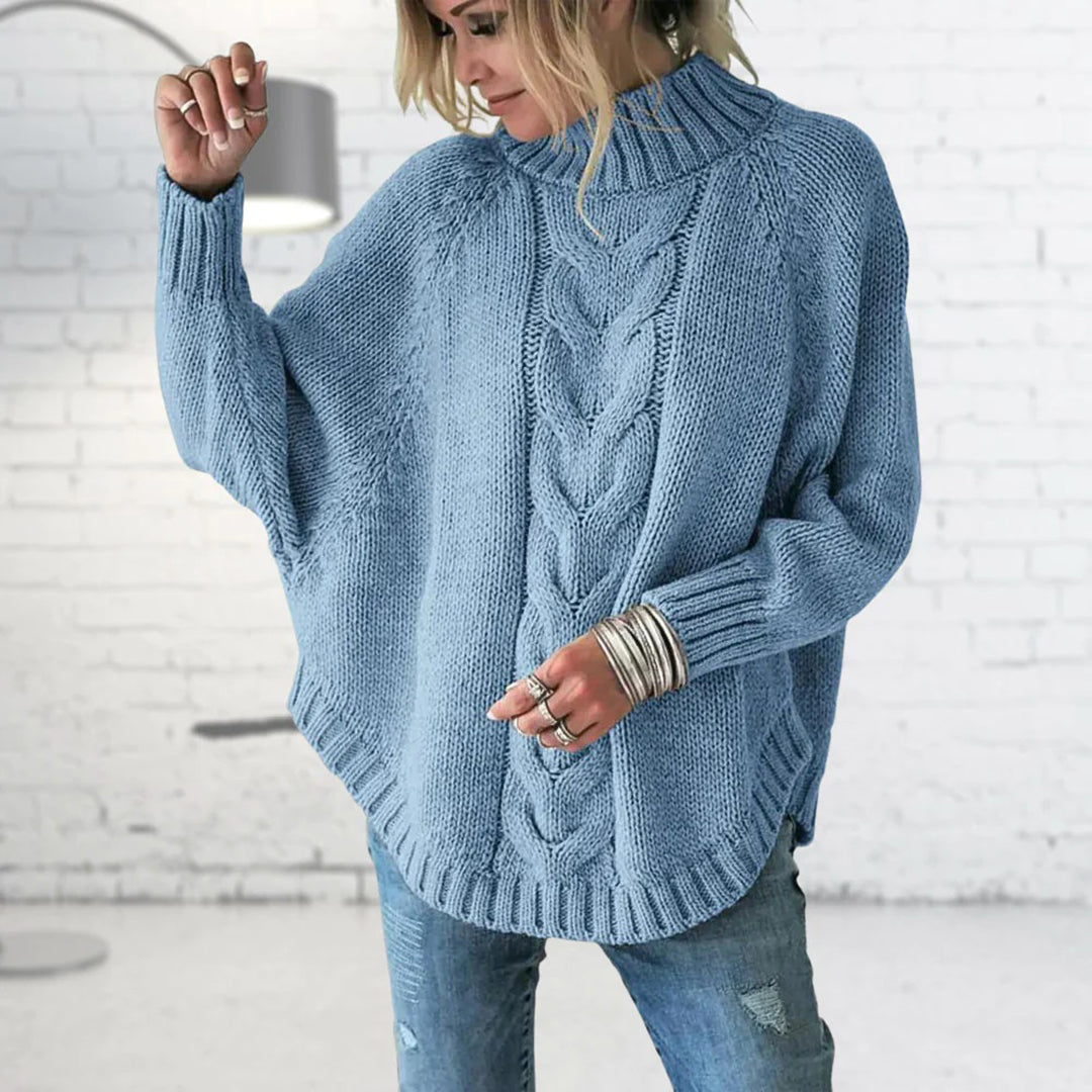 Langer Grobstrick-Pullover für Damen für Wärme und Komfort im Winter