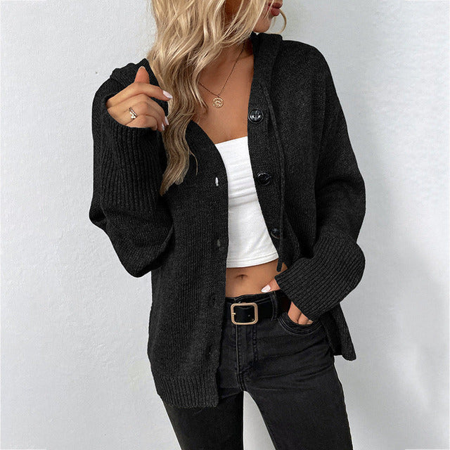 Lozenda - Strick-Cardigan Mit Kapuze