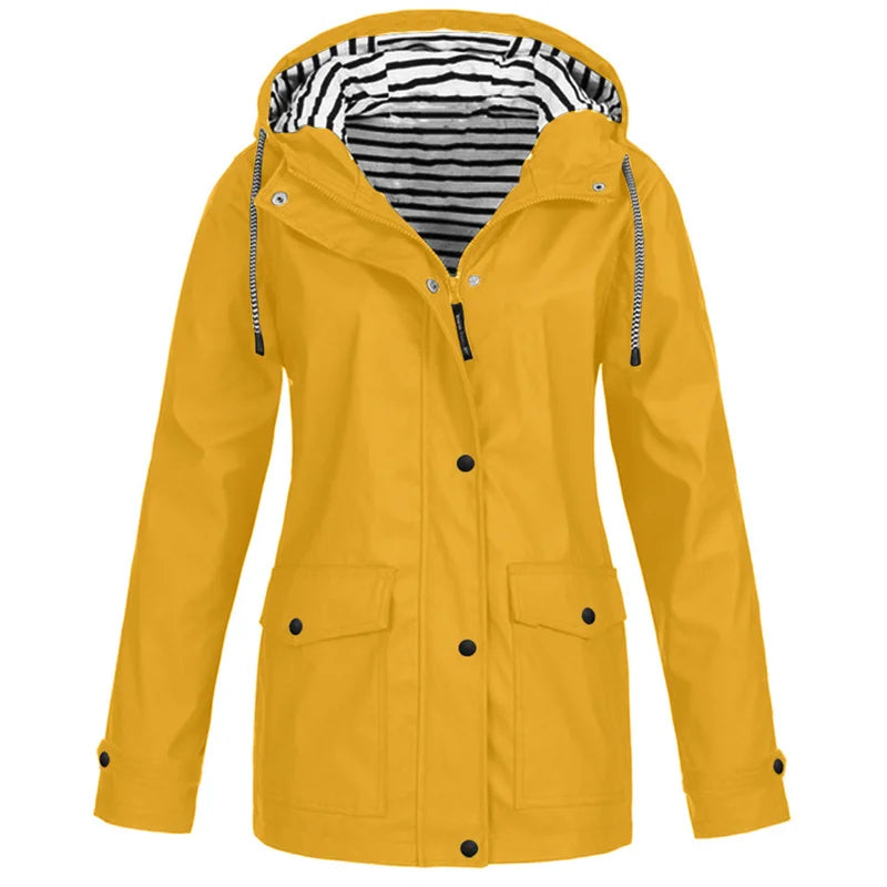 Outdoor-Sportjacke mit Kapuze für Damen, Frühling/Herbst 2025, winddicht und wasserdicht, mit Streifenfutter, Oversize-Schnitt und lockerer Passform 6