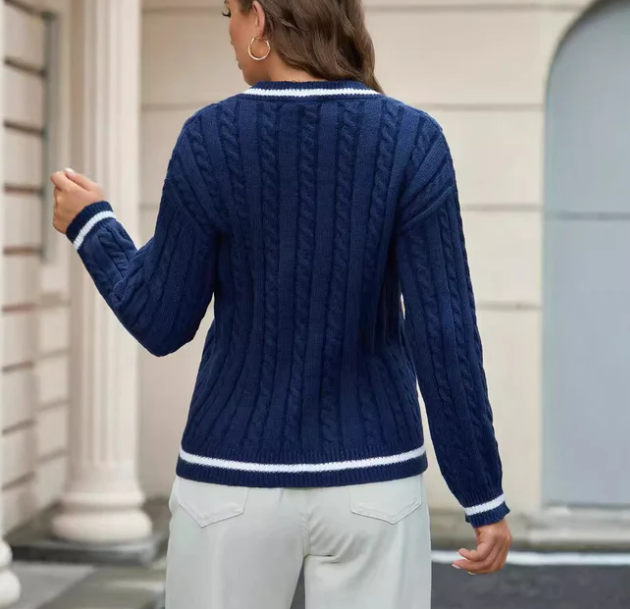 Beatriz - Zopfmuster Damenpullover mit Kordelzug