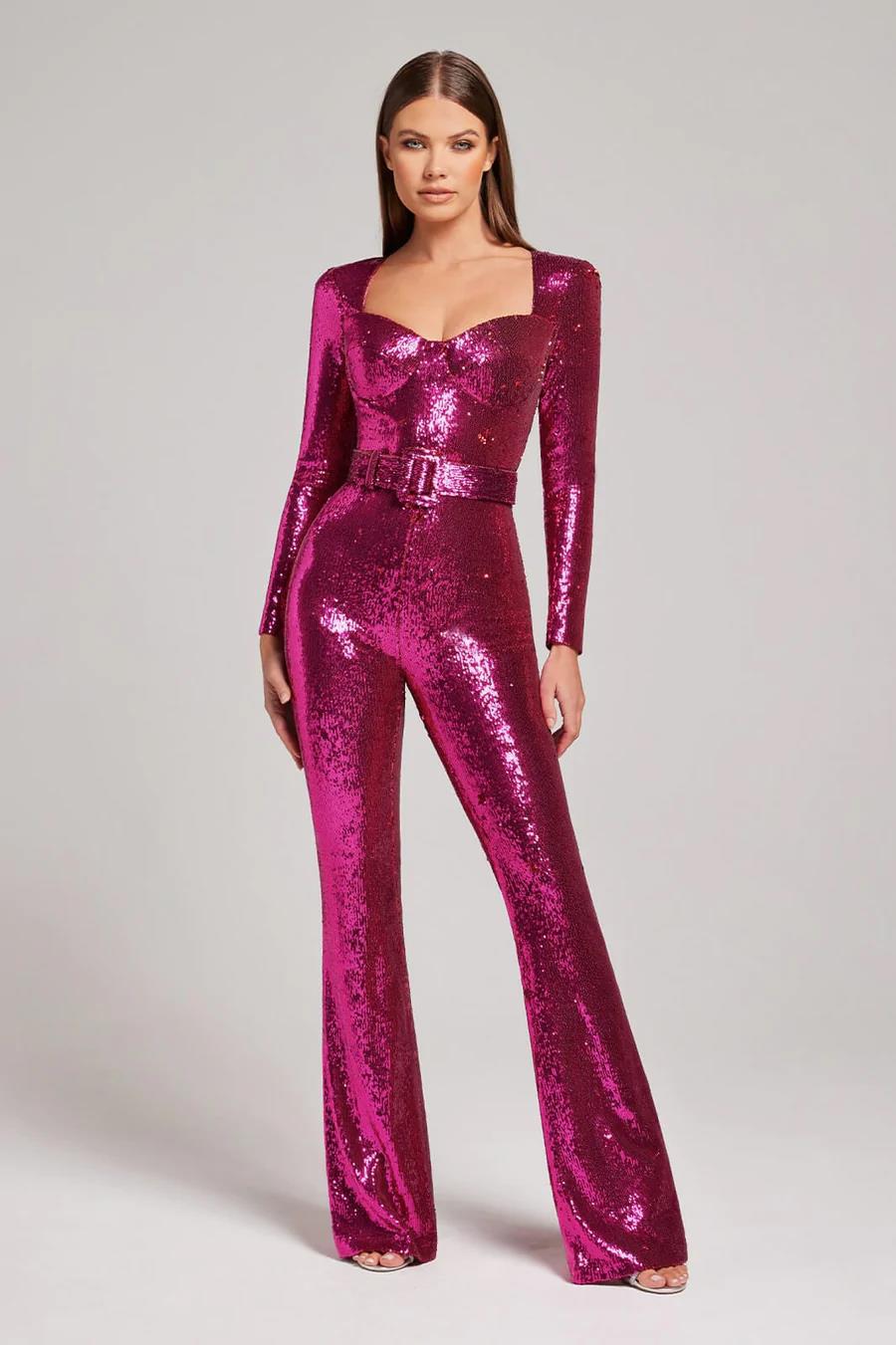 Lozenda - Frauen Glitter Jumpsuit