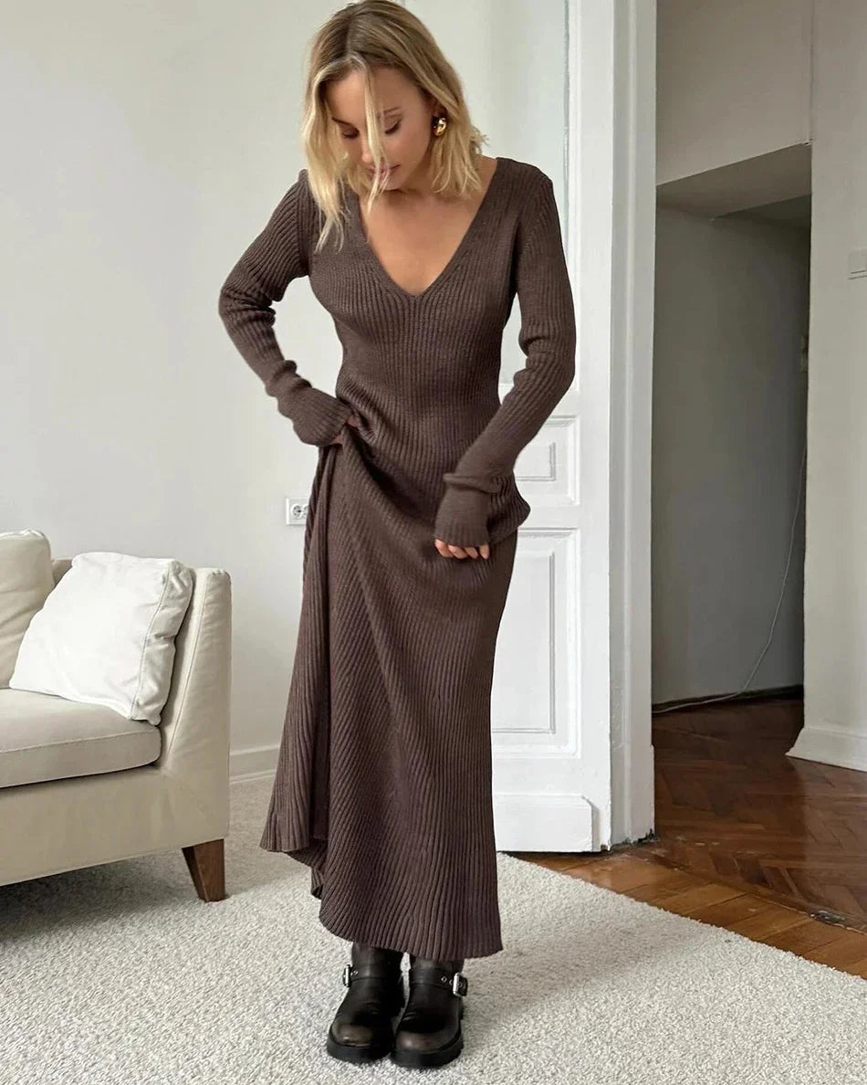 Warmer strickkleid für damen herbst winter