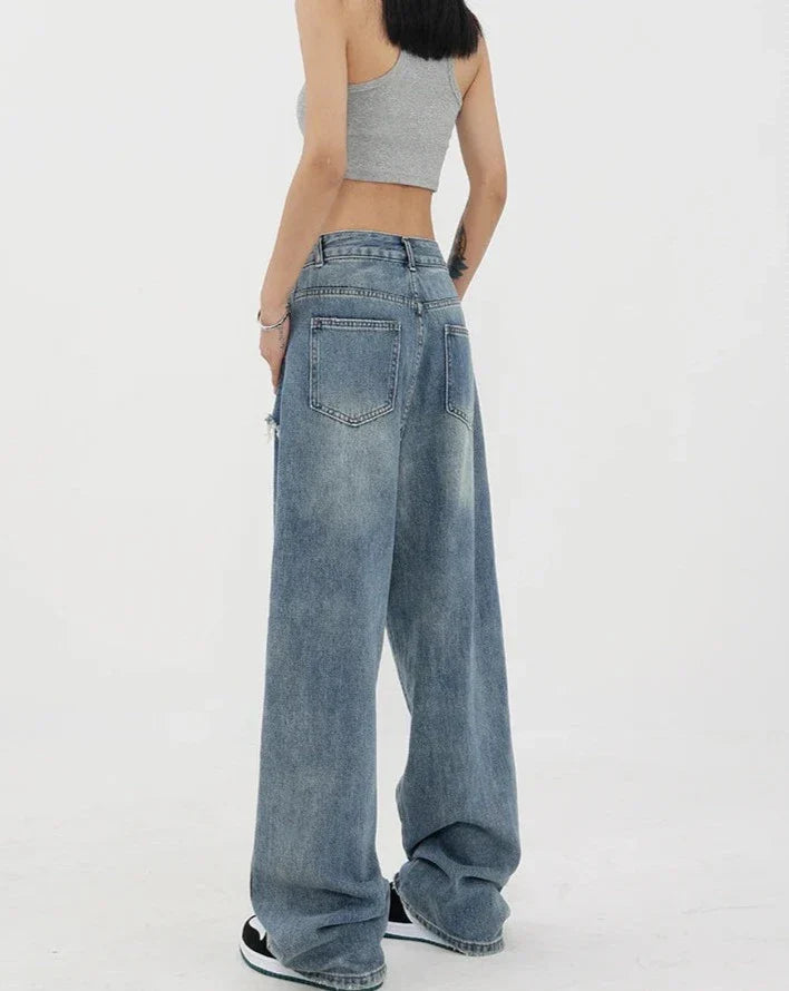 Denim-Jeans mit hoher Taille für Damen