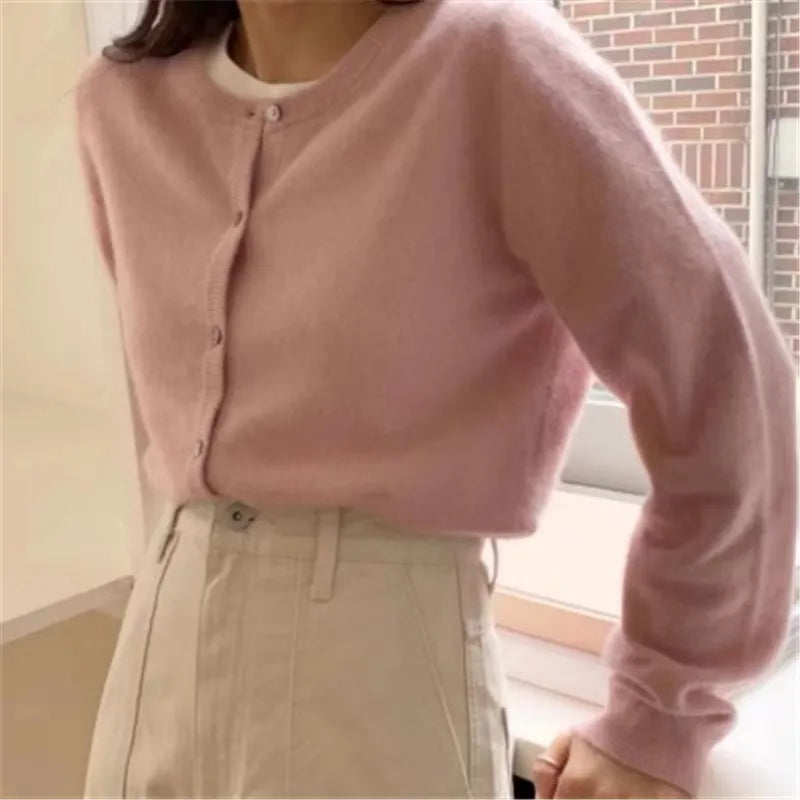 Kuschelige Strickjacke Mit Offener Vorderseite