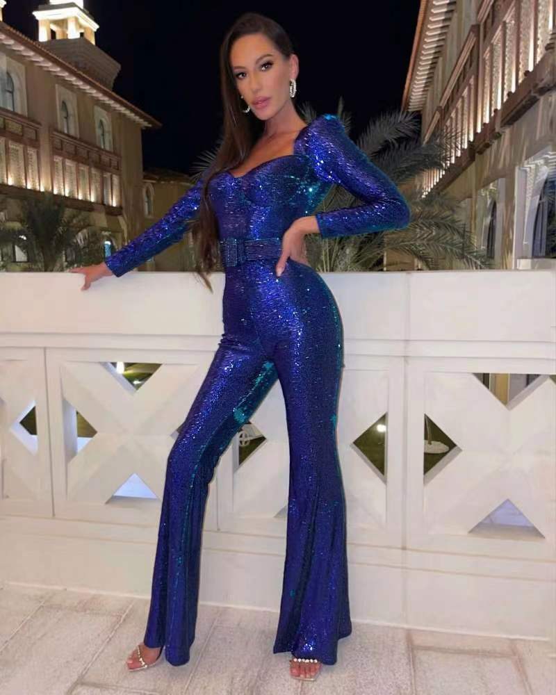 Lozenda - Frauen Glitter Jumpsuit