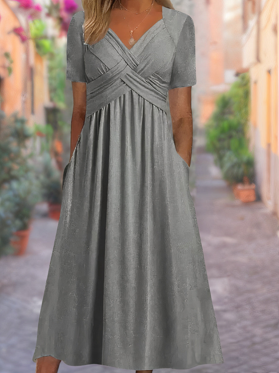 Selby - Trendiges Leichtes Sommerkleid mit V-Ausschnitt