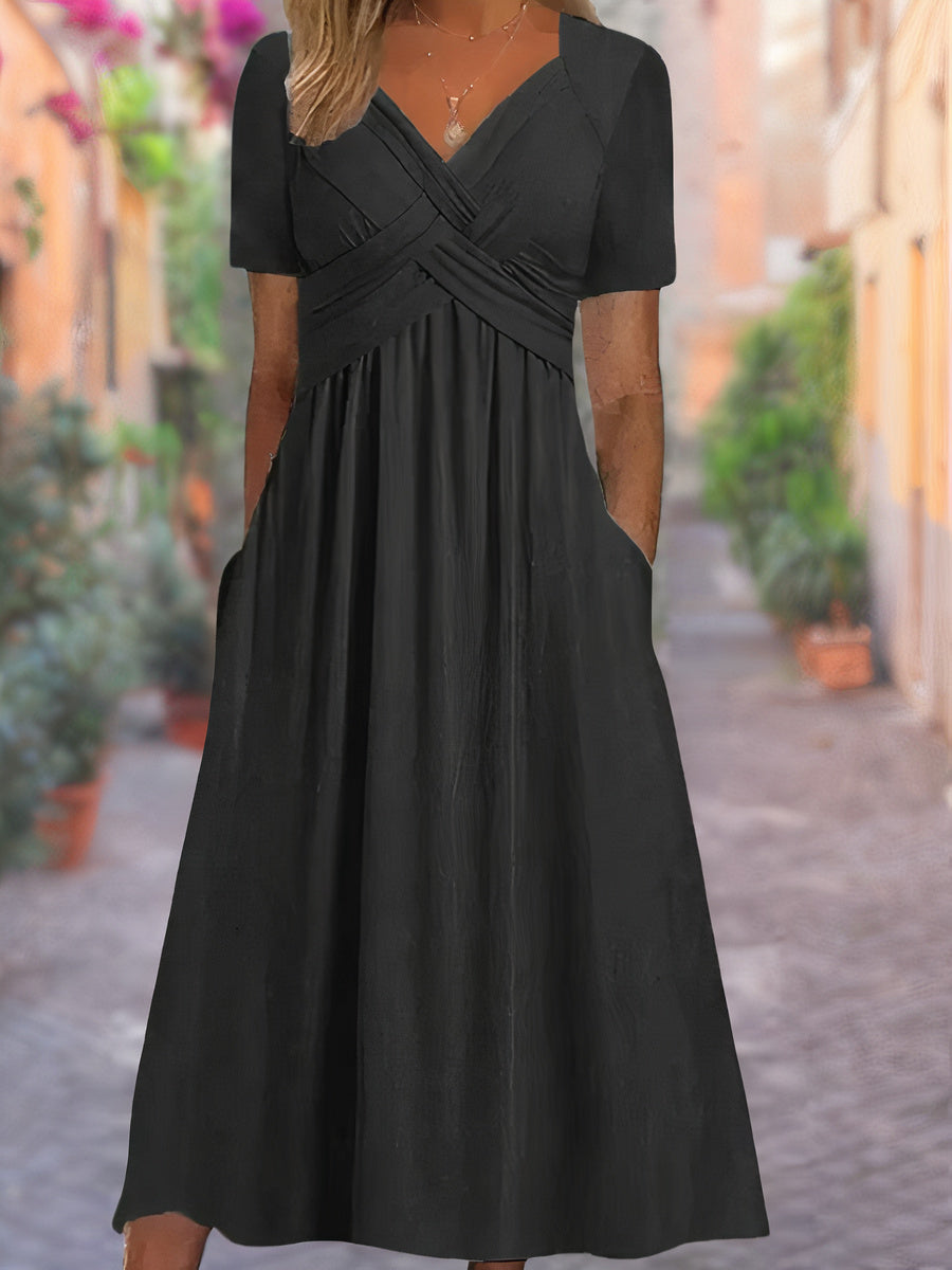 Selby - Trendiges Leichtes Sommerkleid mit V-Ausschnitt