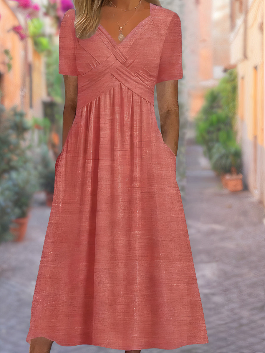 Selby - Trendiges Leichtes Sommerkleid mit V-Ausschnitt