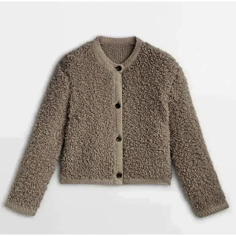 Tiana - Strickjacke mit Teddy-Muster für Damen