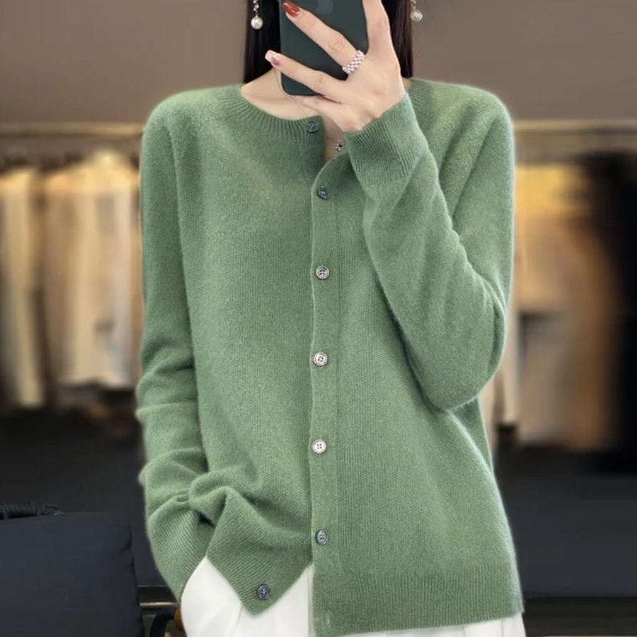 Kuschelige Wollstrickjacke Damen