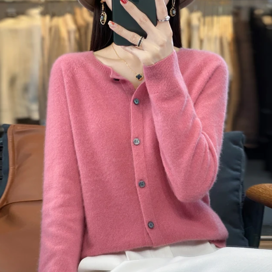 Kuschelige Wollstrickjacke Damen