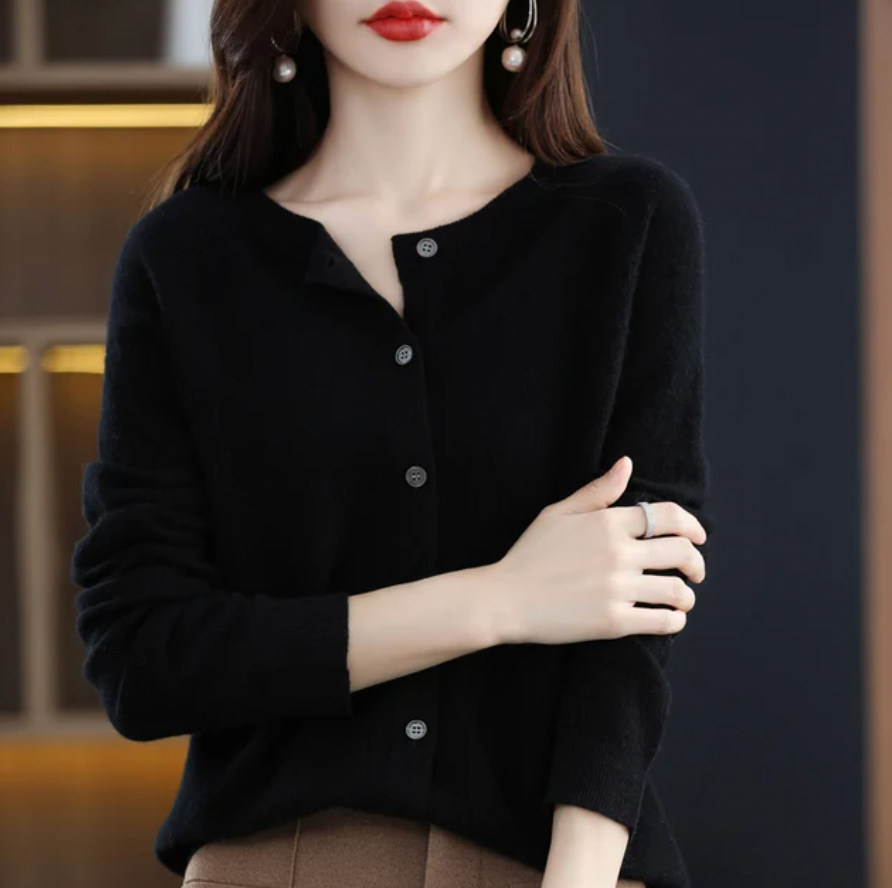 Kuschelige Wollstrickjacke Damen