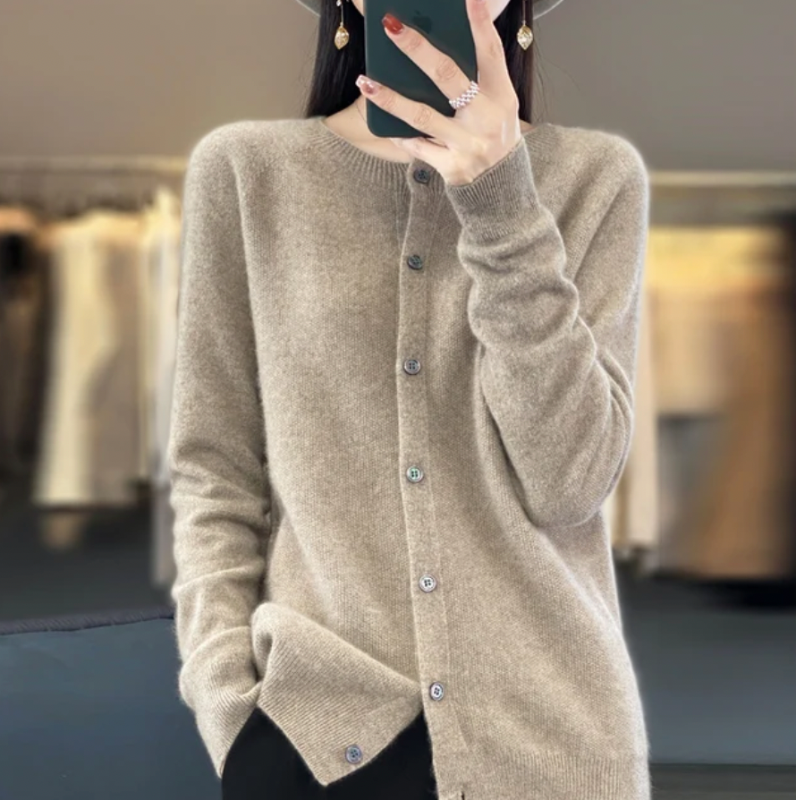 Kuschelige Wollstrickjacke Damen