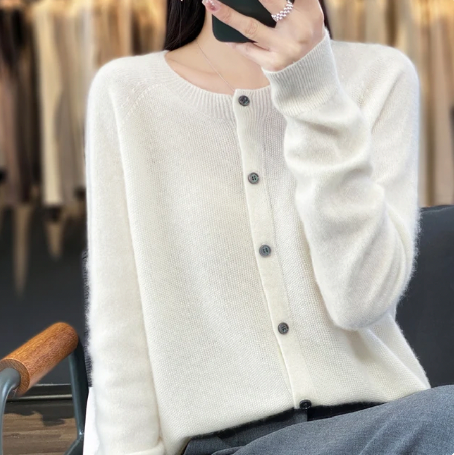 Kuschelige Wollstrickjacke Damen