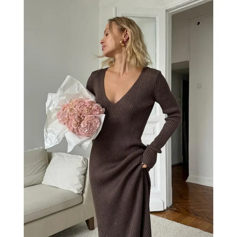 Warmer strickkleid für damen