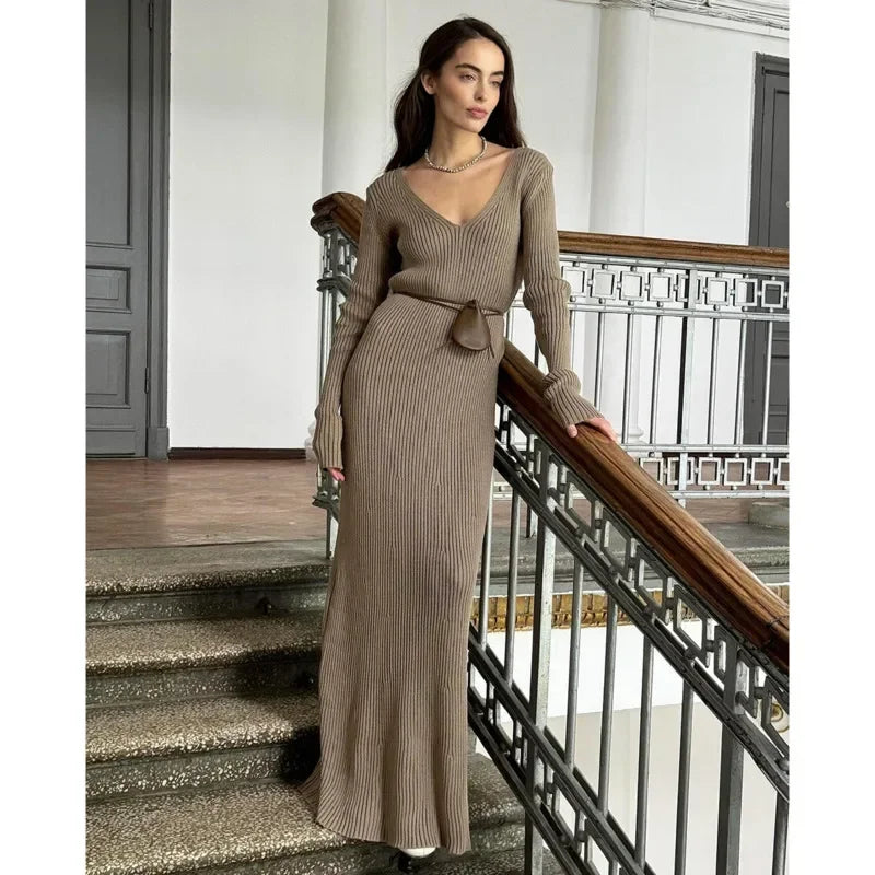 Warmer strickkleid für damen