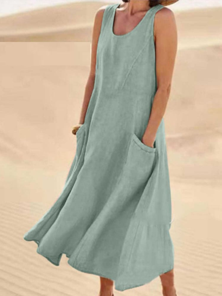 Elegantes Sommerkleid wit Bauchabdeckung