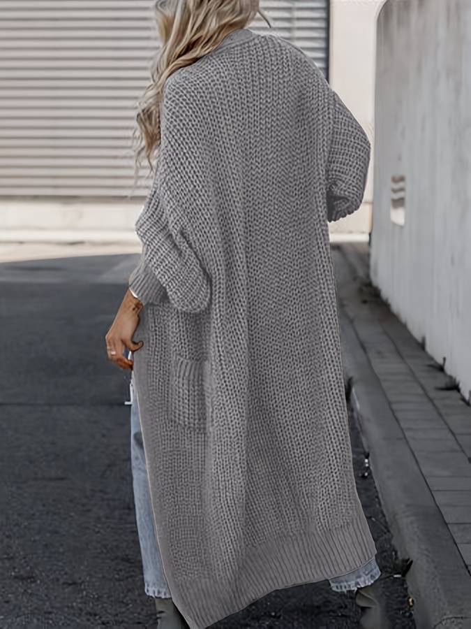 Langer Strickcardigan mit Taschen