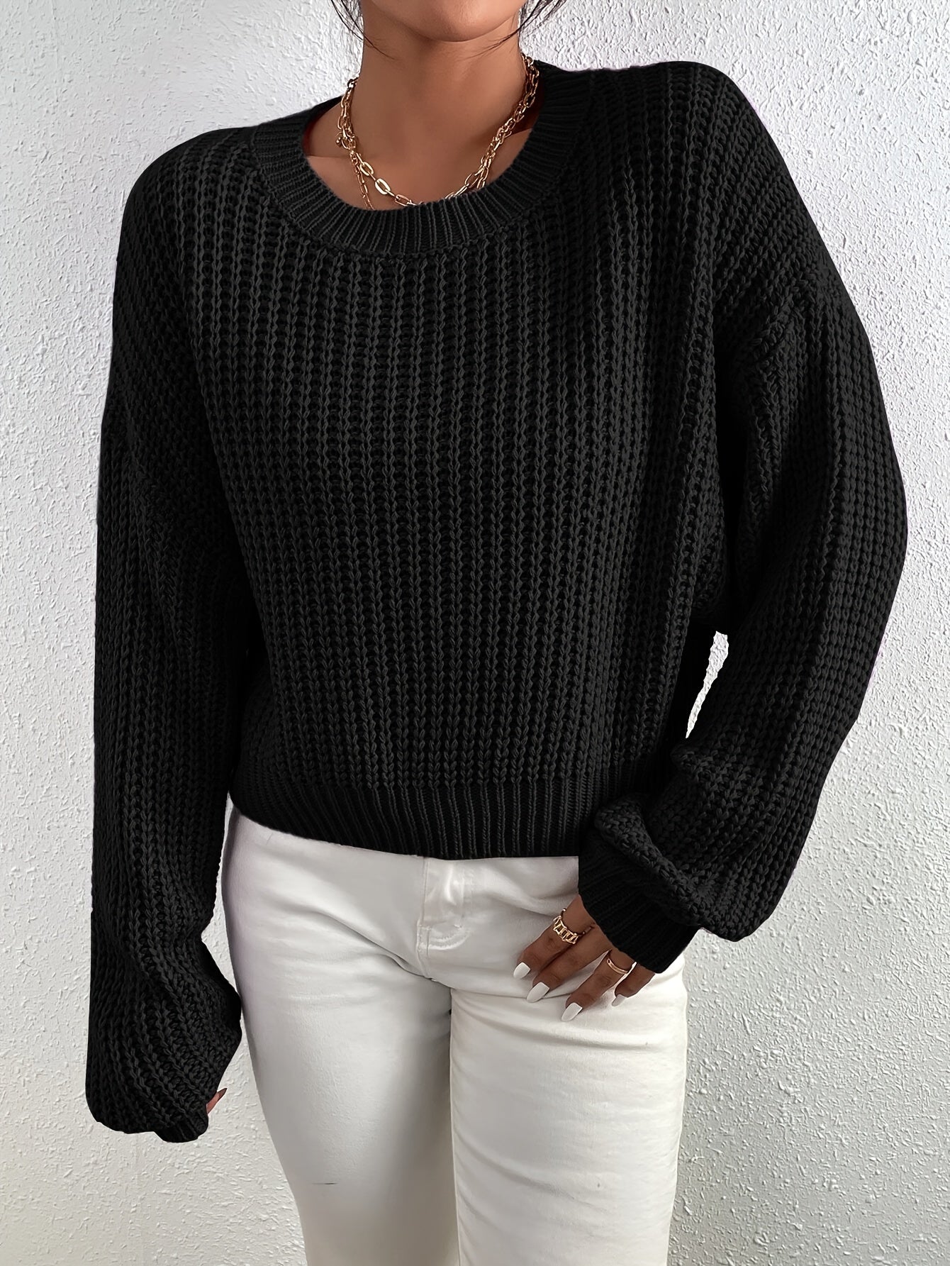 Simone - Pullover aus Baumwolle mit Rundhalsausschnitt