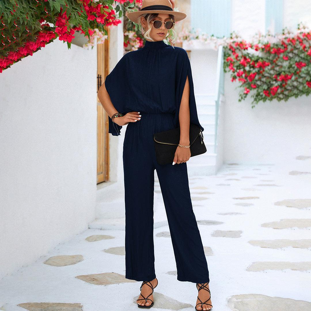 Lozenda - Eleganter Jumpsuit mit Umhangärmeln