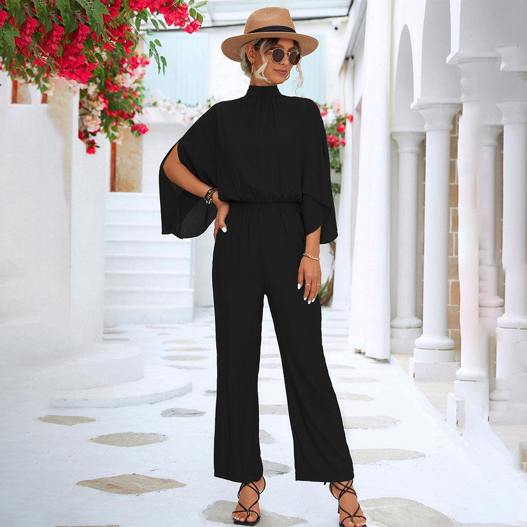 Lozenda - Eleganter Jumpsuit mit Umhangärmeln