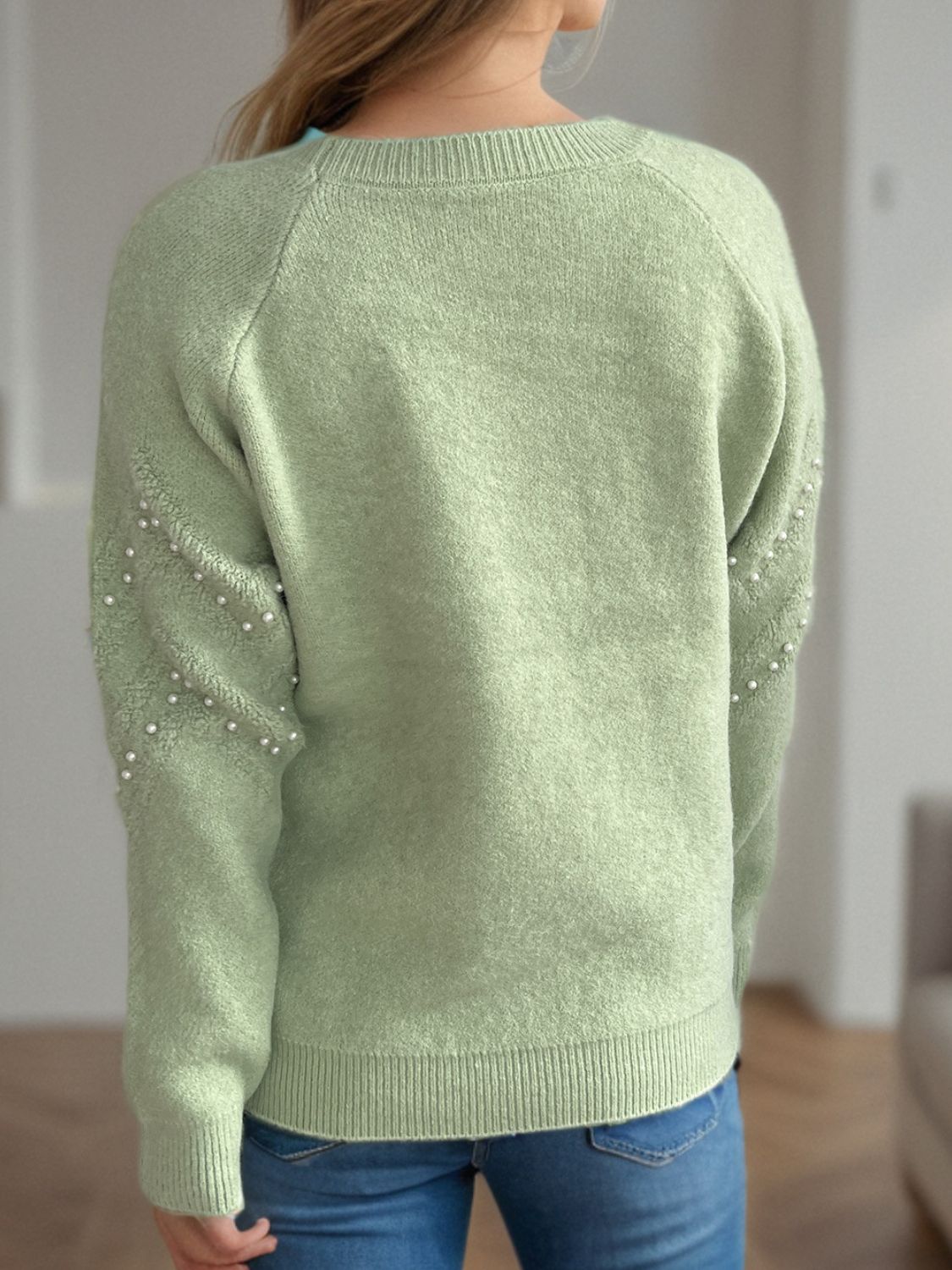 Sofía -  Pullover mit Perlenbesatz warm