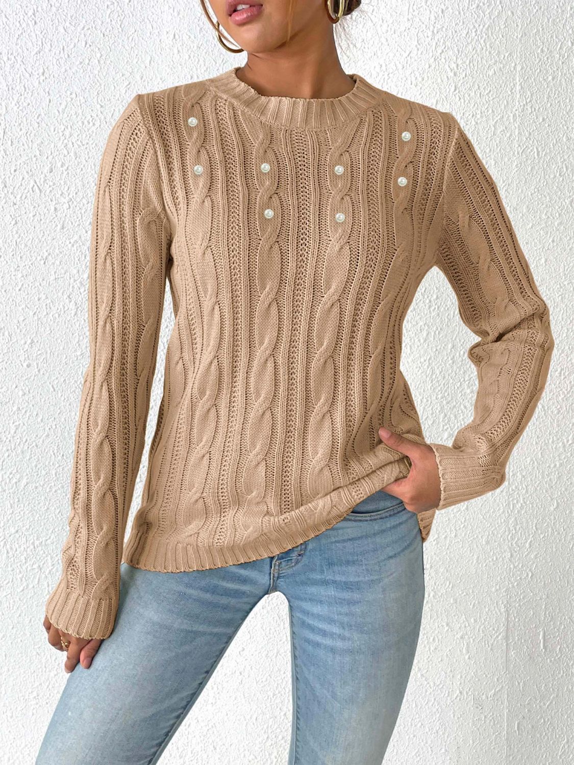 Lena - Lässiger Zopfmuster-Strickpullover Für Frauen