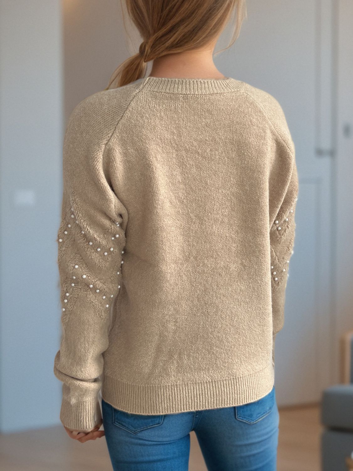 Sofía -  Pullover mit Perlenbesatz warm