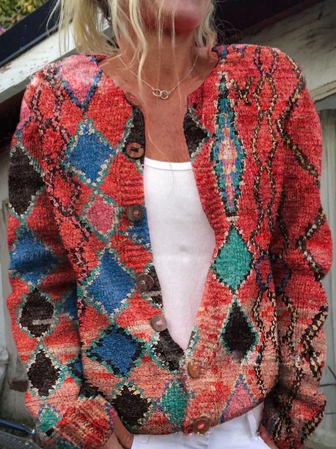 Indira - Strickjacke mit floralem Muster