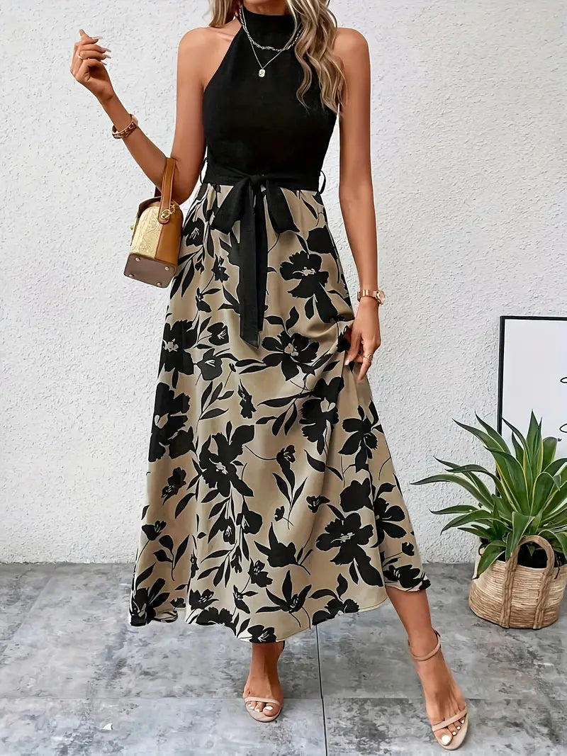 Damen Sommerkleid Blumiger Ausschnitt Romantischer Stil - Heidi-3